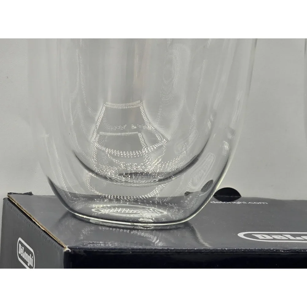 DeLonghi Cappuccino Glasses Double Wall‎ 270ml (9.1oz) Thermal Glass Set of 2